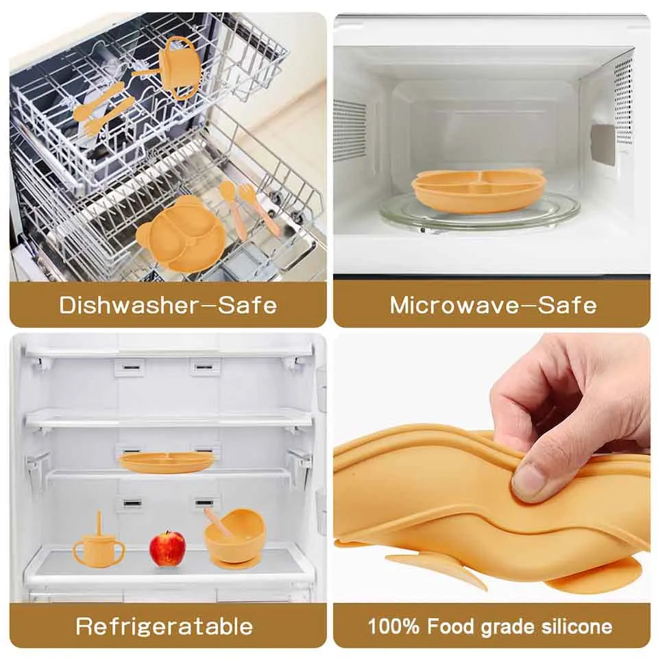 6Pcs Silicone Tableware For Kids