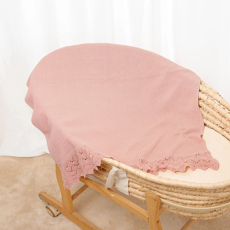 Cotton Baby Blanket Knit Newborn Boys Girls Bedding Quilt Fashion Hollow Out Solid 90*70CM Toddler Swaddle Wrap Super Soft Plaid