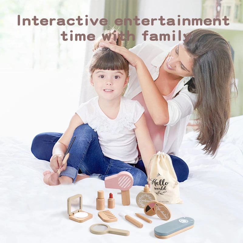 Girls Wooden Simulation Kid Makeup Set