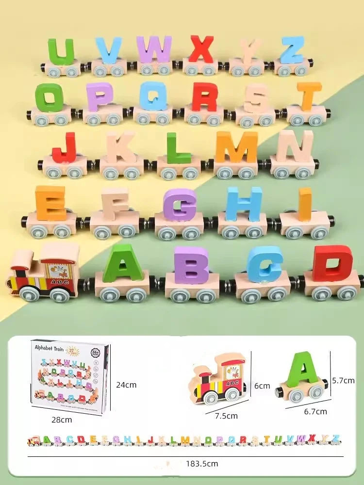 Montessori Wooden Train Toy Early Educational