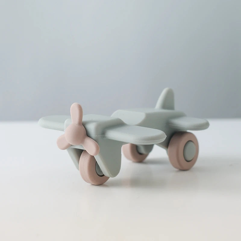 1pc Baby Aircraft Toys Food Grade Silicone Bus Truck