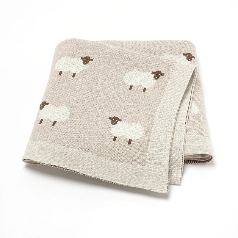 Baby Cotton Blankets Knitted Newborn Boys Girls