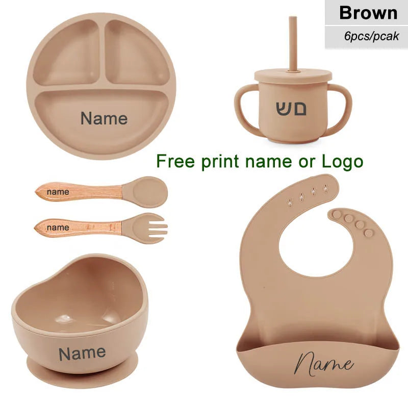 6Pcs Silicone Tableware For Kids