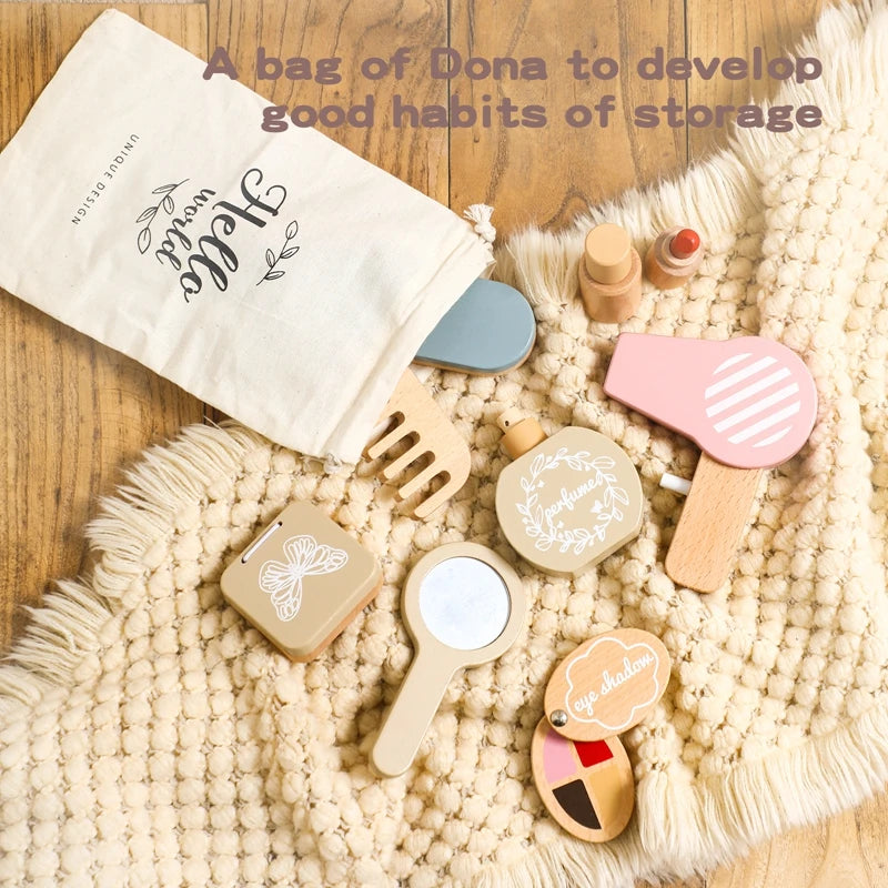 Girls Wooden Simulation Kid Makeup Set