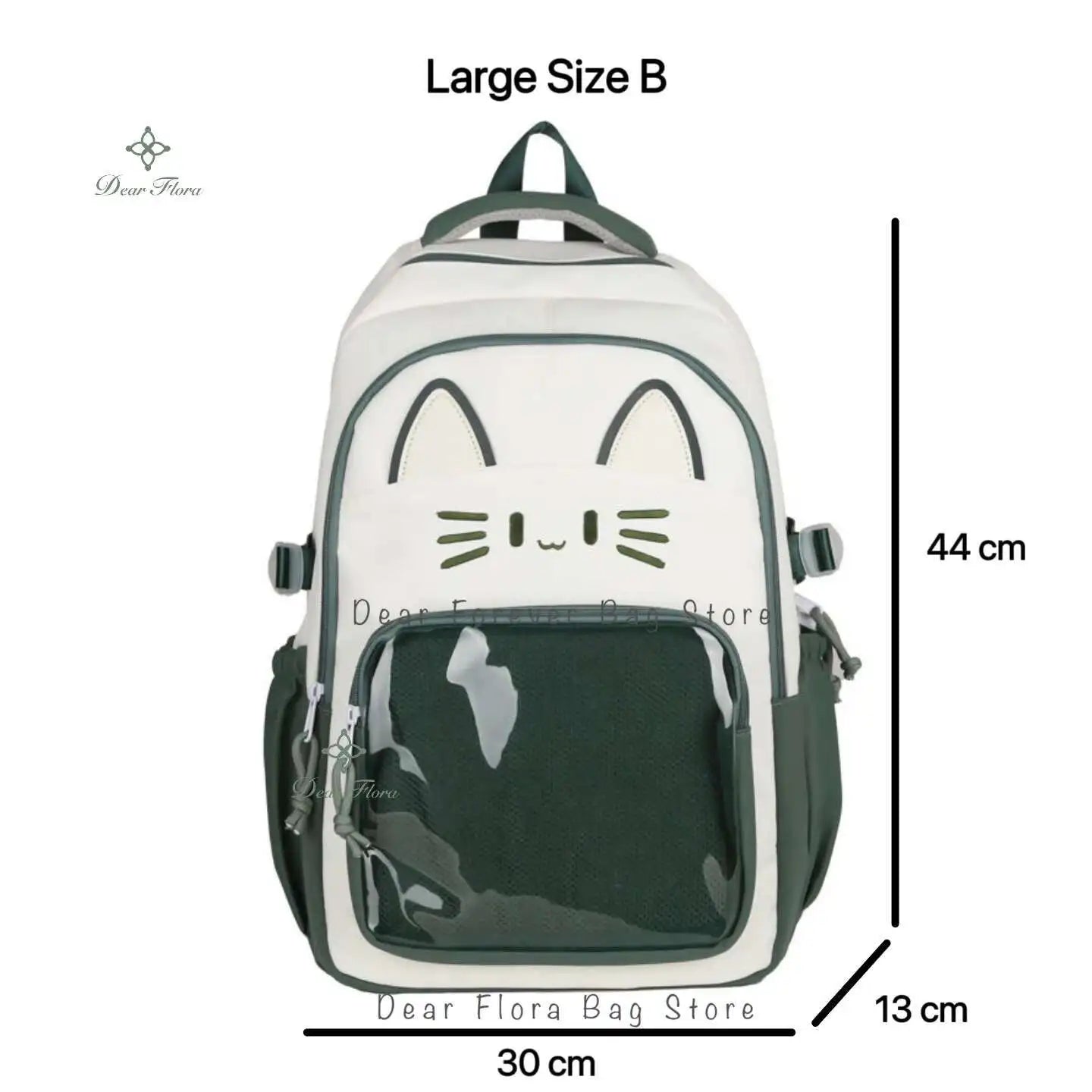Cute Cat Ita Backpacks Large Capacity Knapsack Casual Girl Transparent DIY Display Rucksack Cartoon Trendy Travel Schoolbags