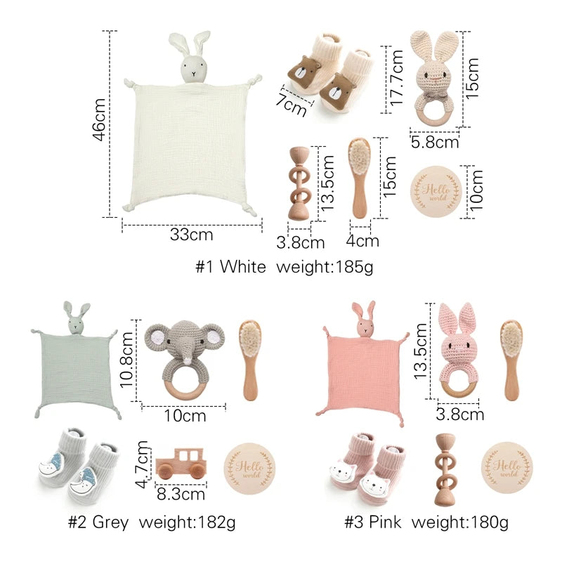 Baby drool Towel Toy Set Milestone Cards