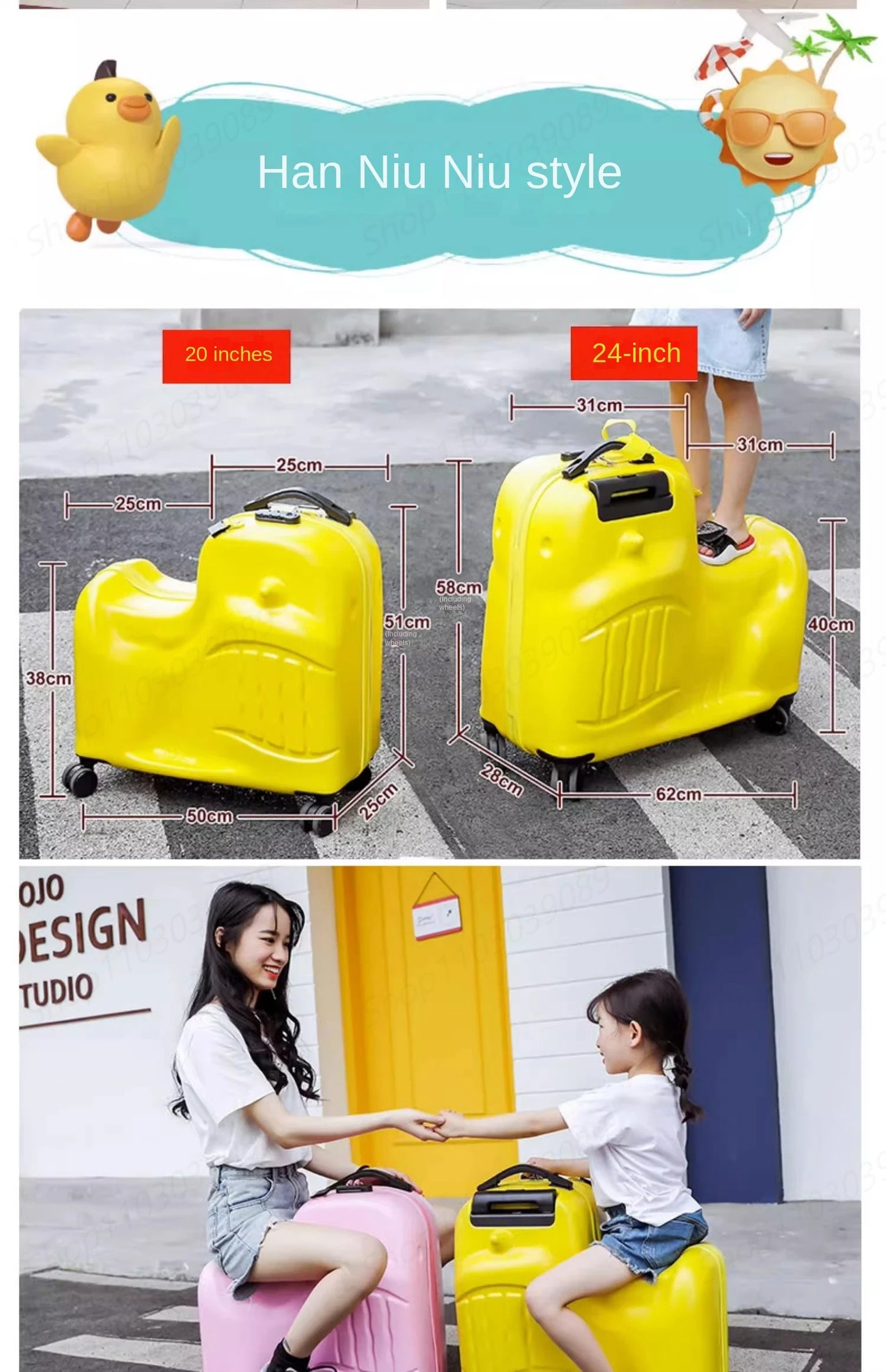 Suitcase for Children Can Sit to Ride on Luggage