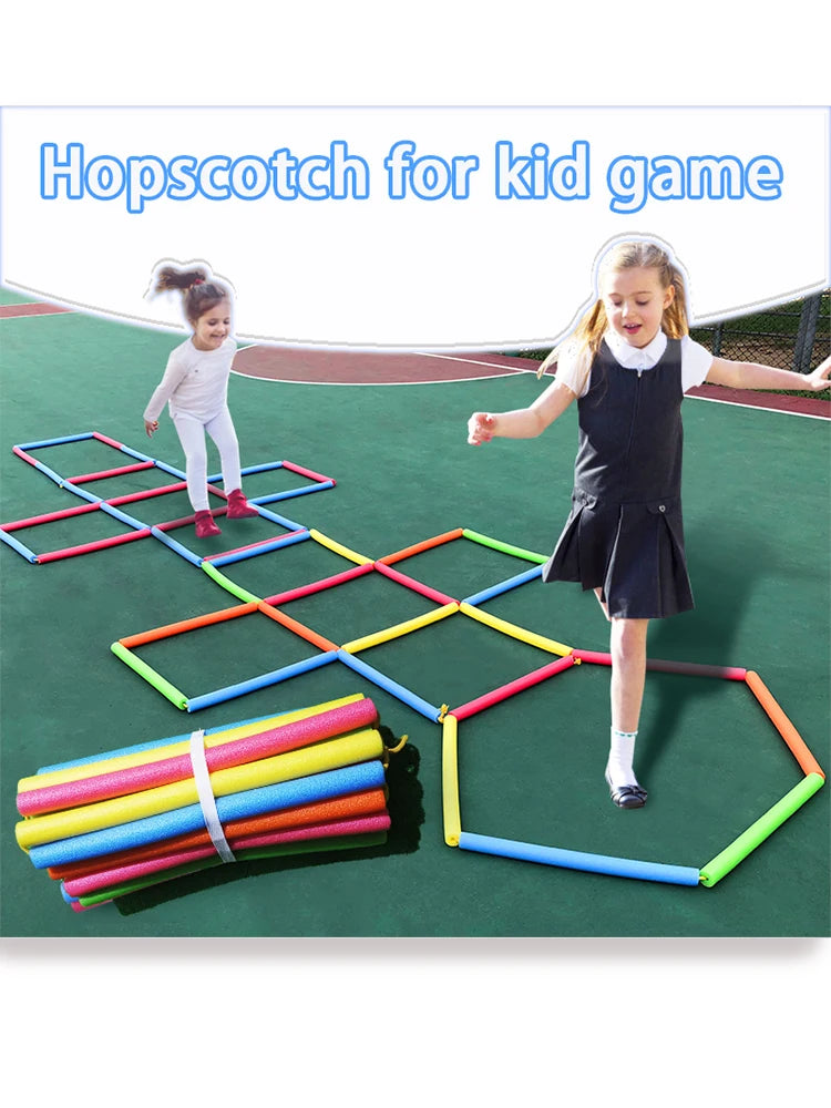 Hopscotch Kids Jump Lattice Game Training Sport Toys Foam Sticks Baby Sensory Play Outside Outdoor Indoor Toy Children Activitie