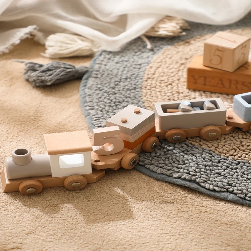 Wooden Train Birthday Toy  Montessori