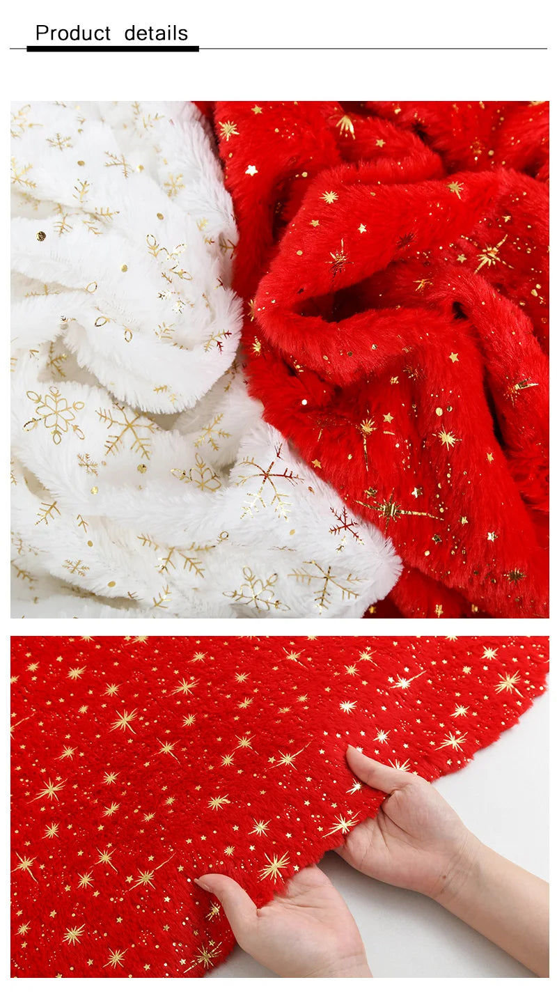 150x50cm Christmas Plush Fabric Bronzing Winter Coat Pillow Fabric Pet Clothing DIY Sewing Material By Half Meters For Winter