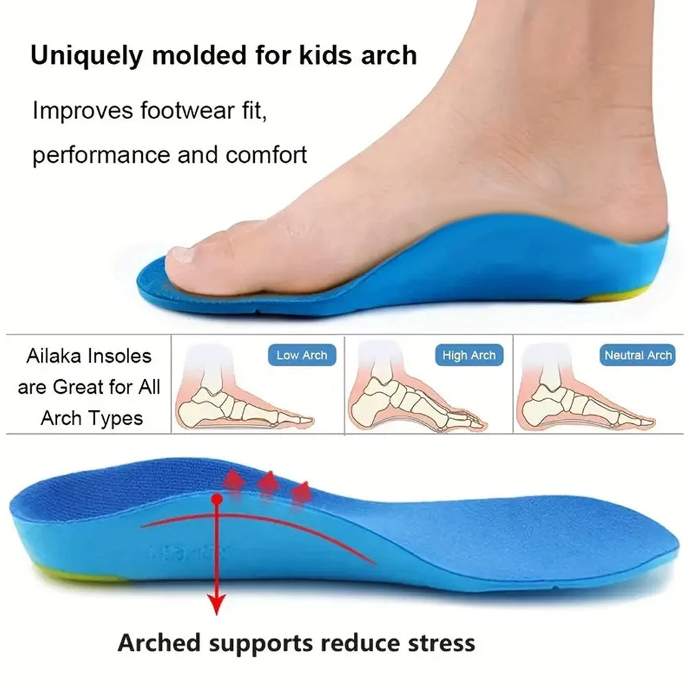 Kids Orthotics Flat Foot High Arch Support Orthopedic Insoles for Children