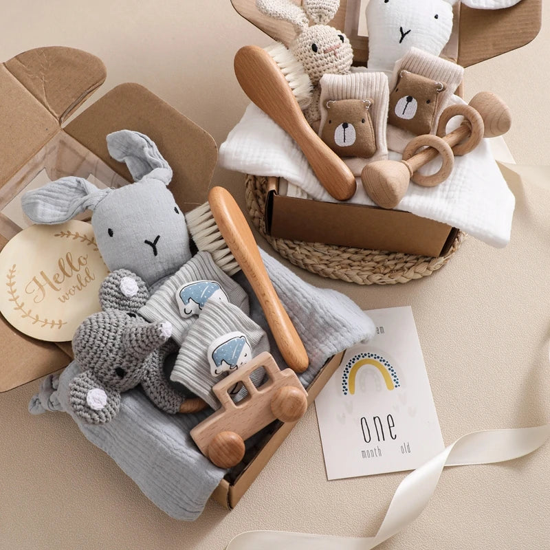 Baby drool Towel Toy Set Milestone Cards