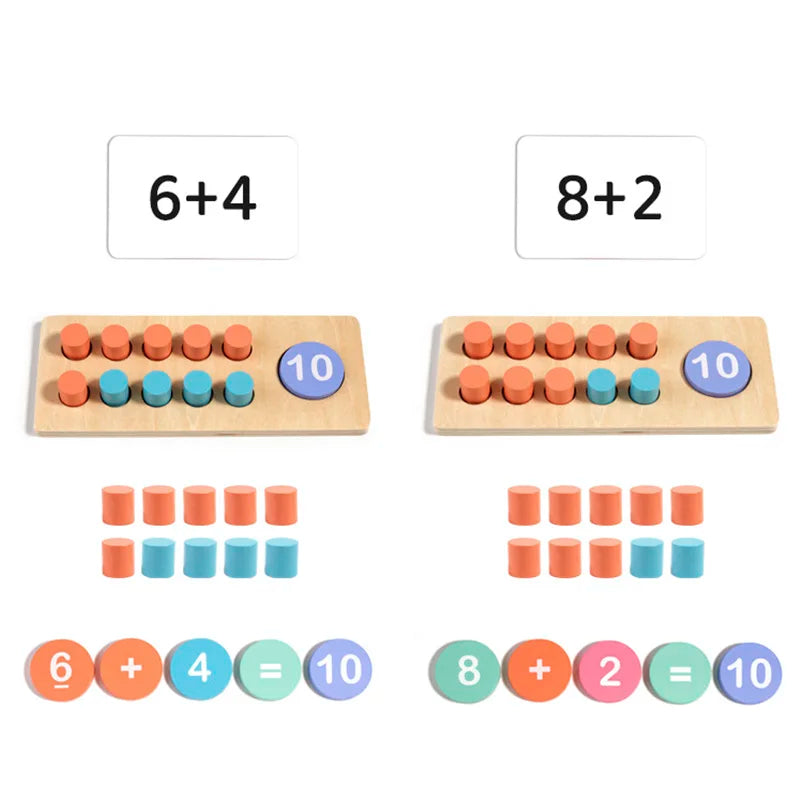 Children's Wooden Number Board Cognitive Matching Addition
