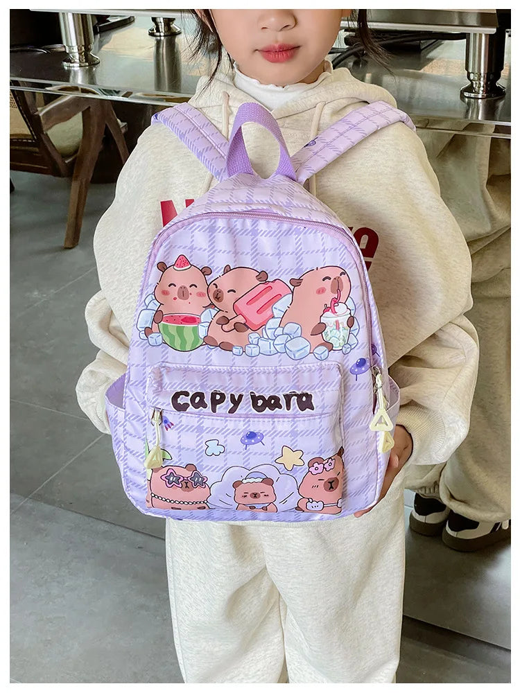 Cute Capybara Backpack for Girls Boys Student Teenager Children's Rucksack Women Cute Casual School Bags Kids Birthday Gift Toy