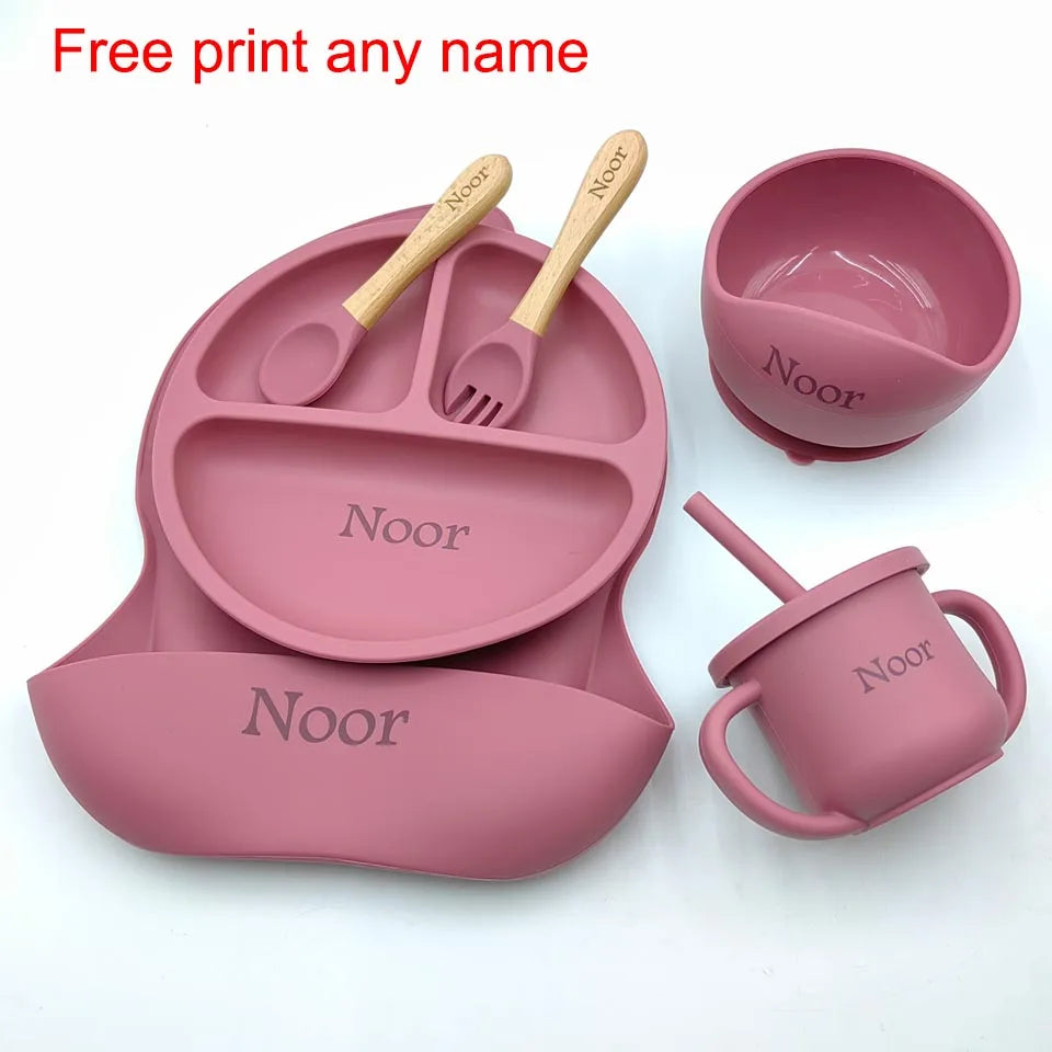 6Pcs Silicone Tableware For Kids