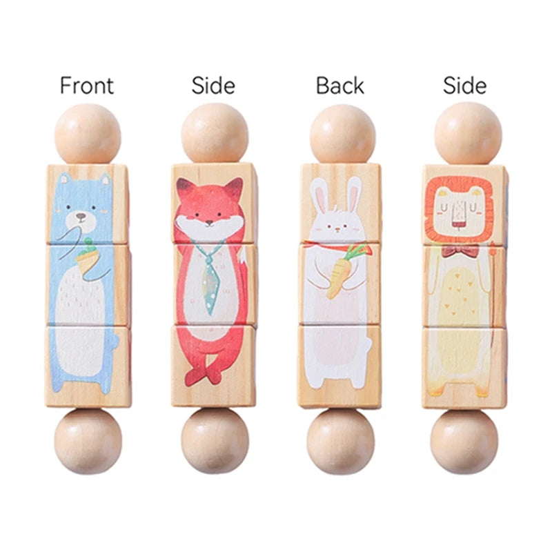 Baby Wooden Rotating Jigsaw Puzzle Hand bell Toy