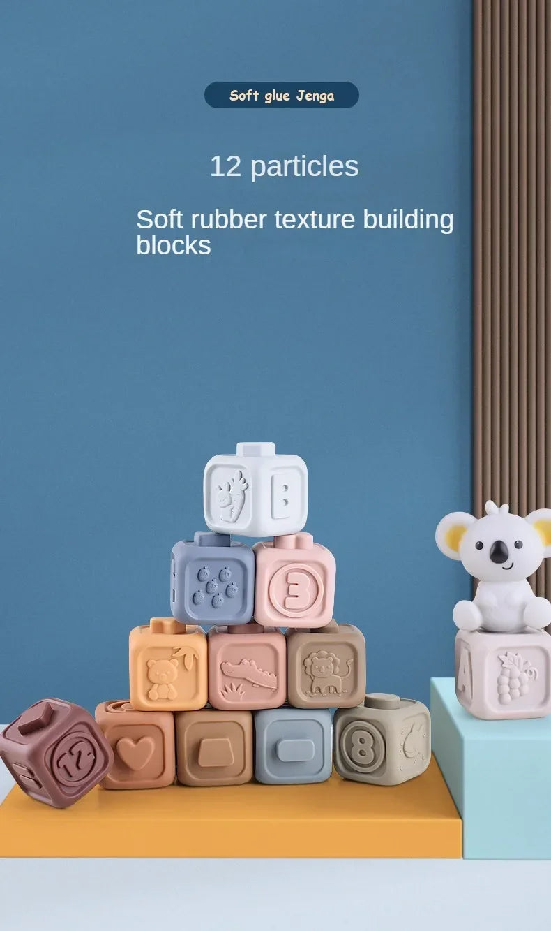 Montessori Toys for Baby Silicone Building Blocks