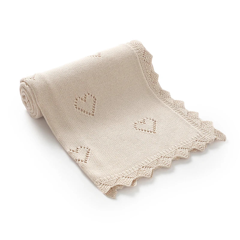 Baby Swaddle Blanket Cotton 100*80cm Soft Knitted Newborn Boys Girls