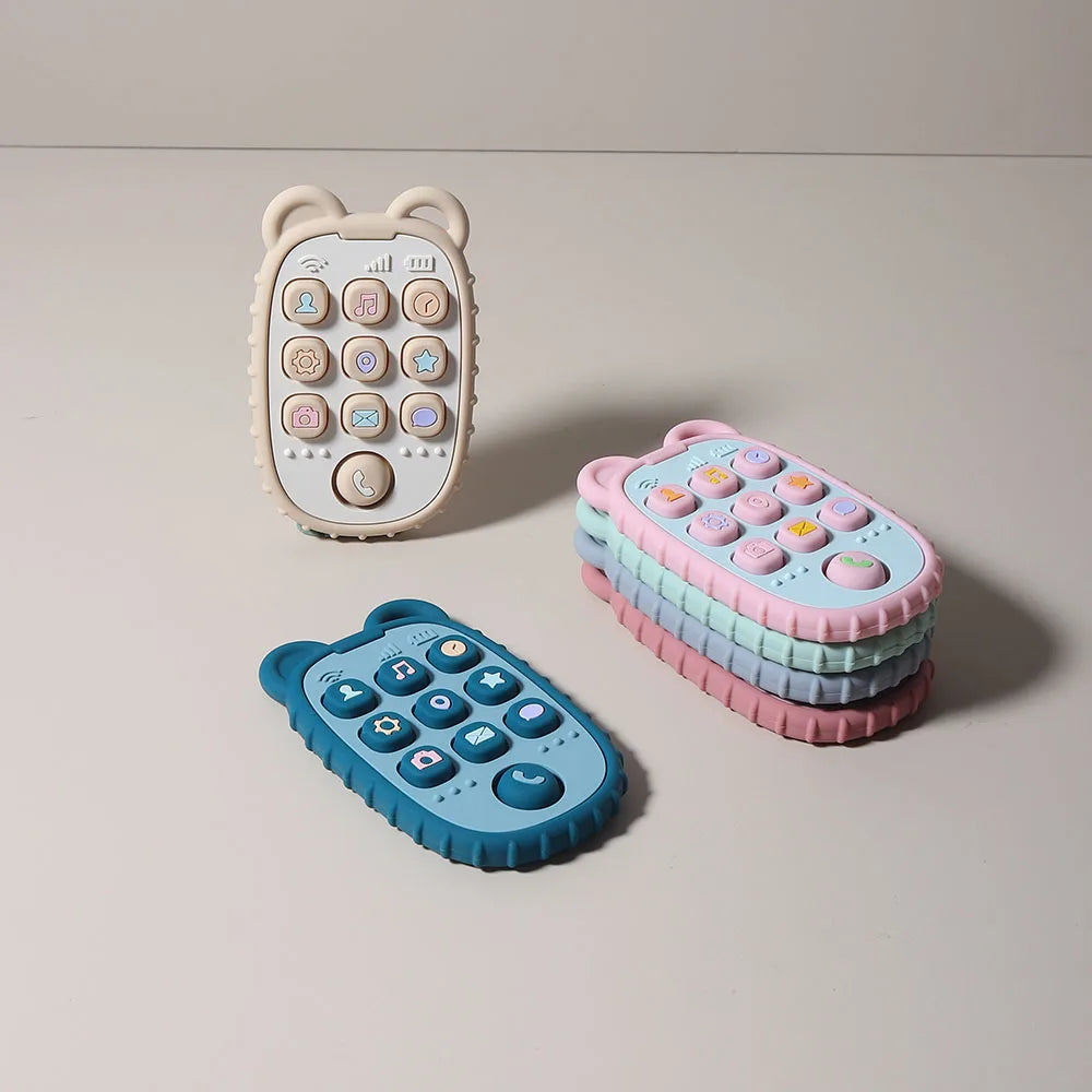 Silicone teether baby gift mobile phone s