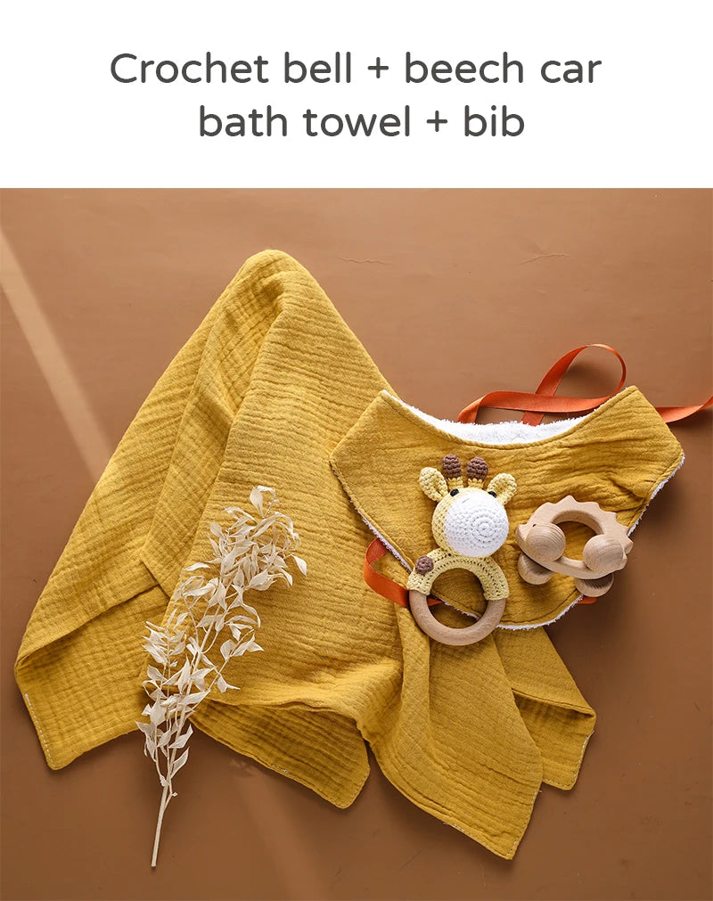 Baby drool Towel Toy Set Milestone Cards