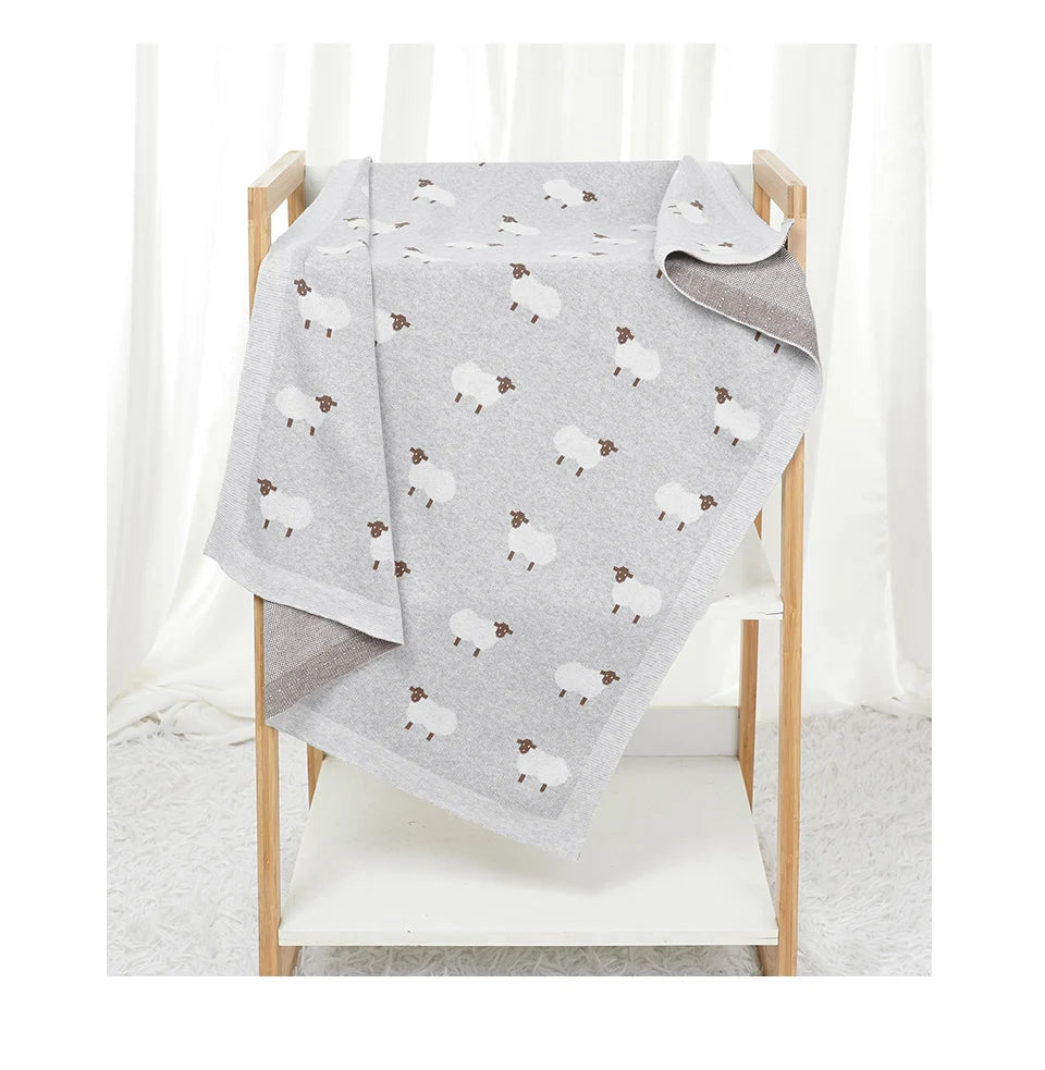 Baby Cotton Blankets Knitted Newborn Boys Girls