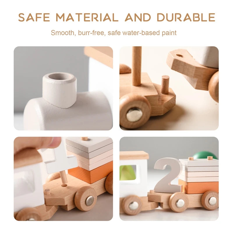 Wooden Train Birthday Toy  Montessori