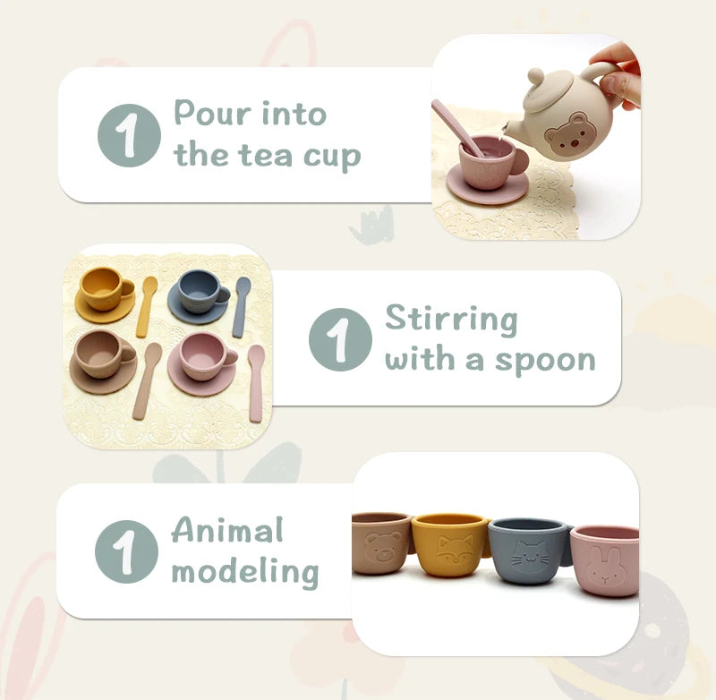 Food grade silicone Tea play Set