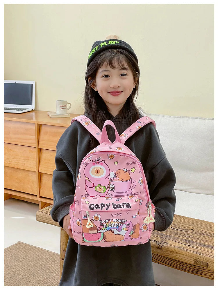 Cute Capybara Backpack for Girls Boys Student Teenager Children's Rucksack Women Cute Casual School Bags Kids Birthday Gift Toy