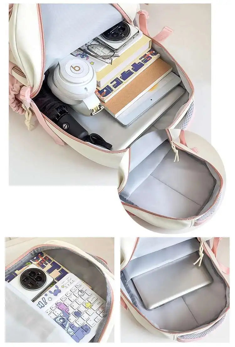 Cute Cat Ita Backpacks Large Capacity Knapsack Casual Girl Transparent DIY Display Rucksack Cartoon Trendy Travel Schoolbags