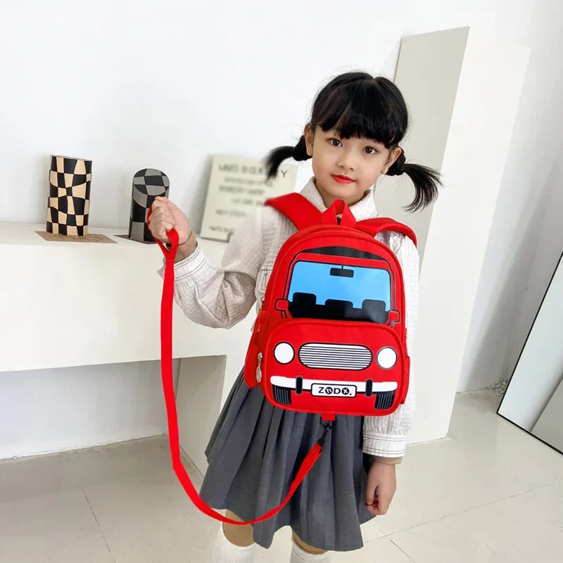 Children Fashion Small Police Car Schoolbag Boys Girls Trend Backpack Kindergarten Snack Backpack