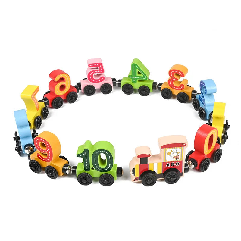 Montessori Wooden Train Toy Early Educational