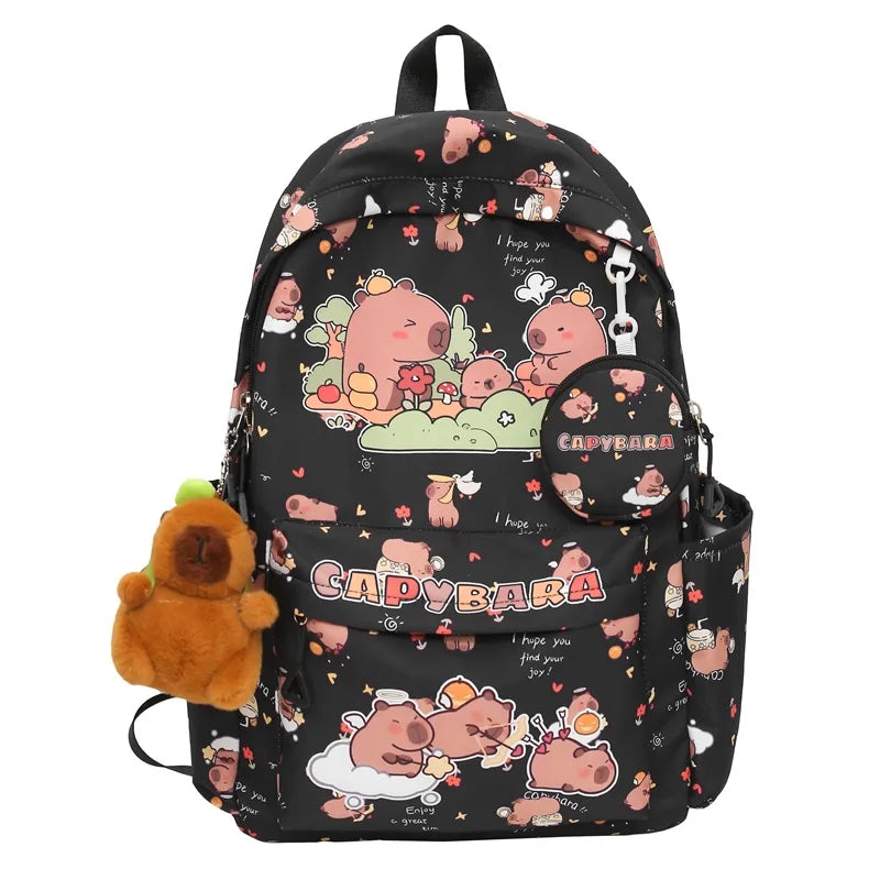 Cute Capybara Backpack for Girls Boys Student Teenager Children's Rucksack Women Cute Casual School Bags Kids Birthday Gift Toy