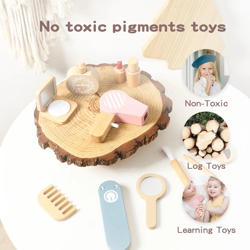 Girls Wooden Simulation Kid Makeup Set