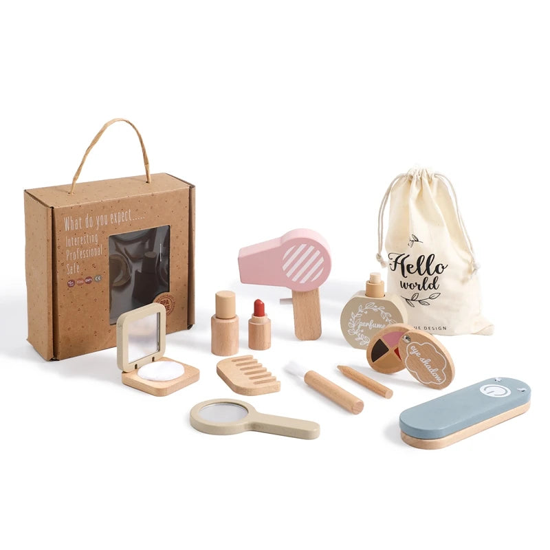 Girls Wooden Simulation Kid Makeup Set