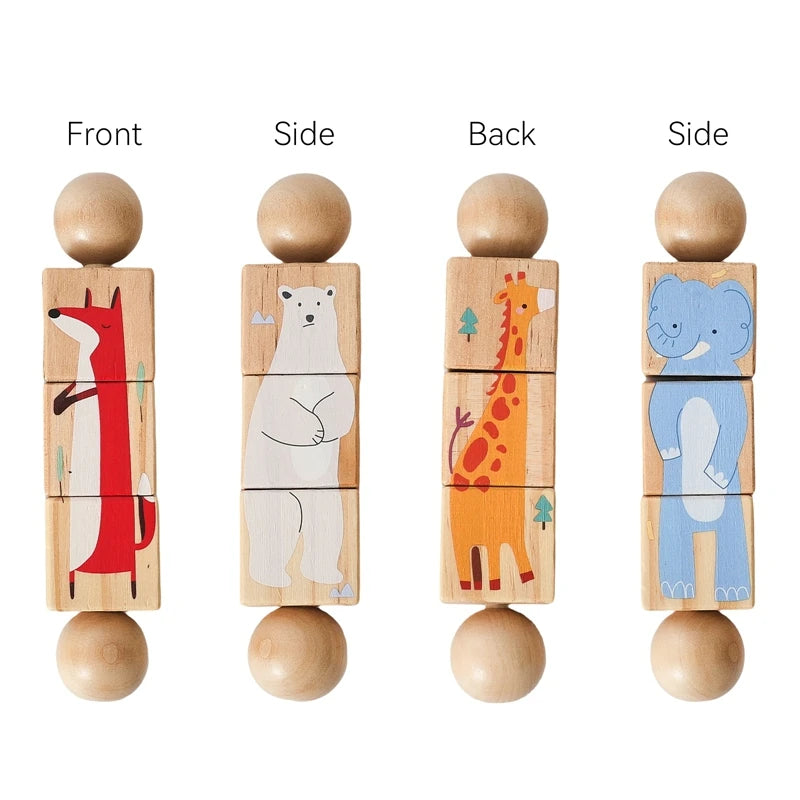 Baby Wooden Rotating Jigsaw Puzzle Hand bell Toy