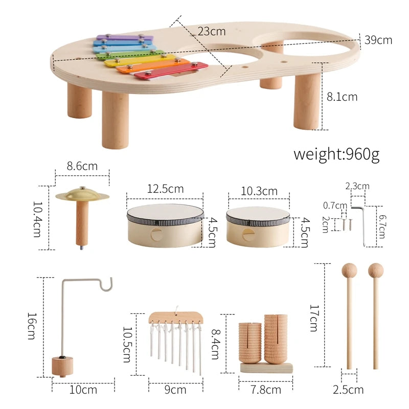 Kids Wooden Montessori Toy Set Children Coffee Machine