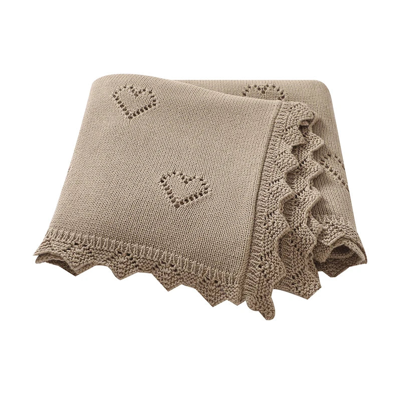 Baby Swaddle Blanket Cotton 100*80cm Soft Knitted Newborn Boys Girls