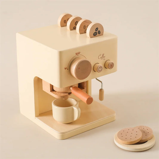 Kids Wooden Montessori Toy Set Children Coffee Machine