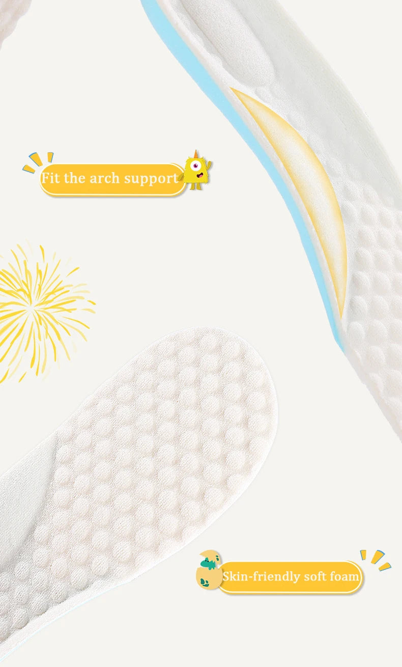 Silicone Comfortable Insoles Running Cushion Kids Shoes Sole Feet Children Sports Memory Foam Orthopedic Arch Support Shoes Pad