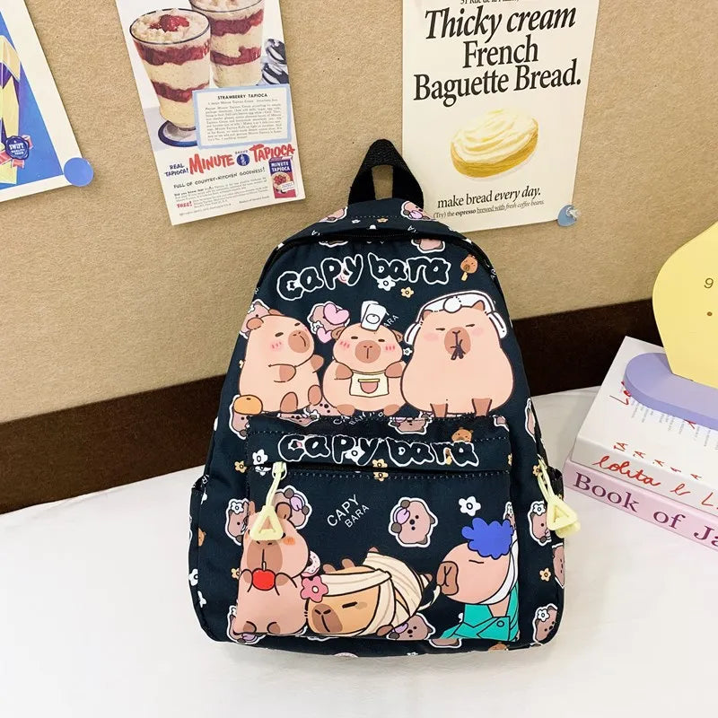 Cute Capybara Backpack for Girls Boys Student Teenager Children's Rucksack Women Cute Casual School Bags Kids Birthday Gift Toy