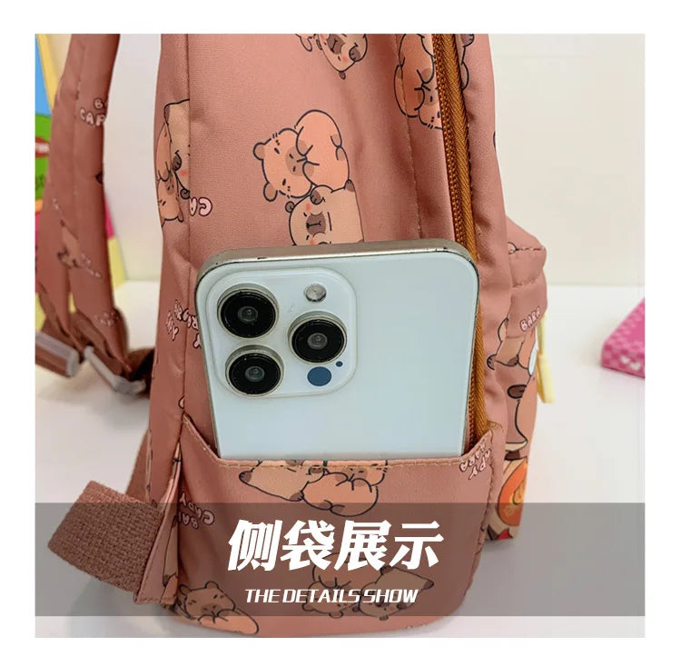 Cute Capybara Backpack for Girls Boys Student Teenager Children's Rucksack Women Cute Casual School Bags Kids Birthday Gift Toy