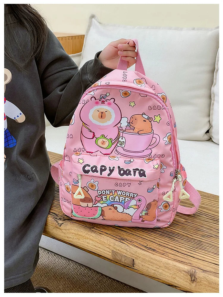 Cute Capybara Backpack for Girls Boys Student Teenager Children's Rucksack Women Cute Casual School Bags Kids Birthday Gift Toy