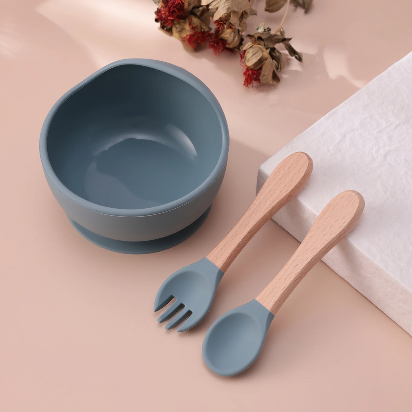 Color Kids 3PCS Silicone Baby Feeding Set