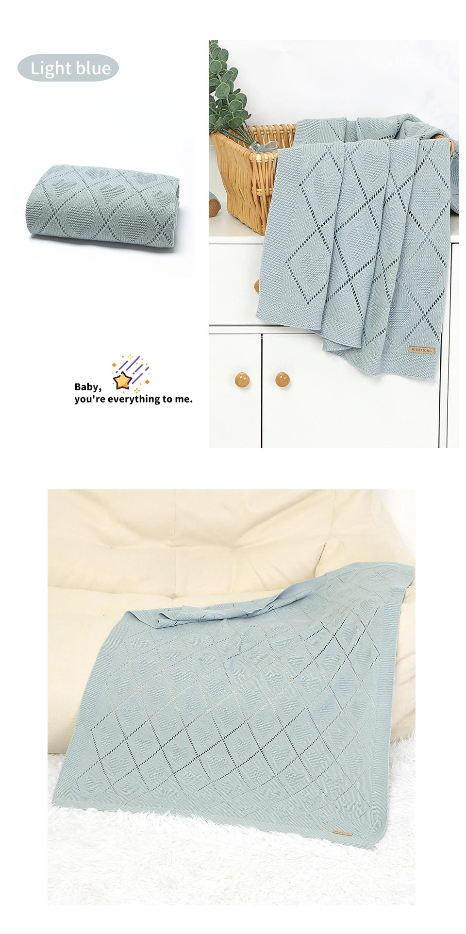 Baby Blankets Super Soft Newborn Cotton 90*70cm