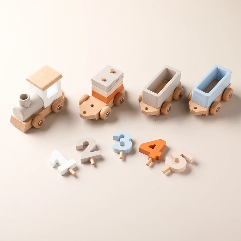 Wooden Train Birthday Toy  Montessori