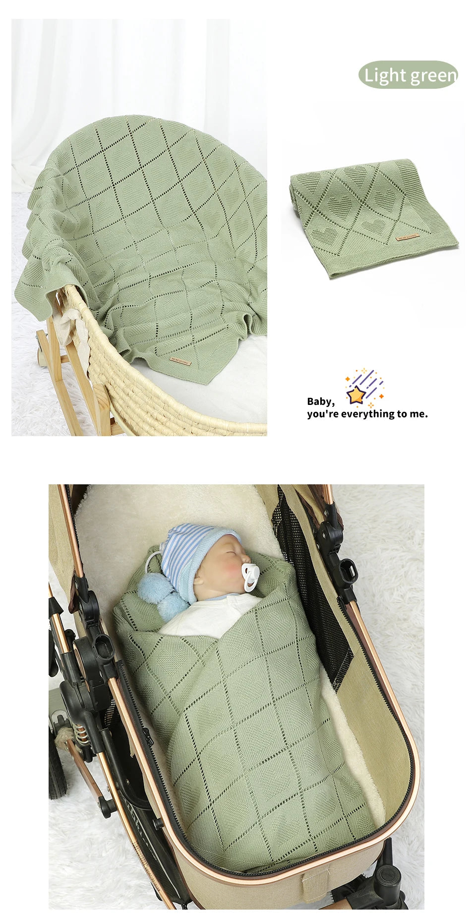 Baby Blankets Super Soft Newborn Cotton 90*70cm