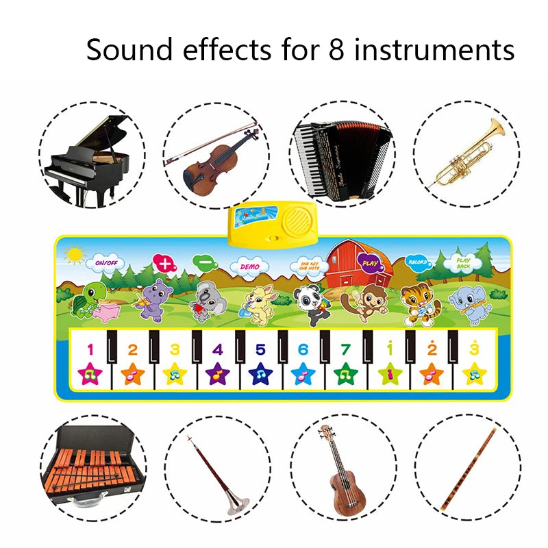 Piano Mat for Kids Children Fitness Keyboard Play Music Carpet