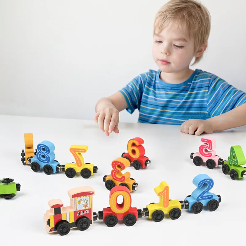 Montessori Wooden Train Toy Early Educational