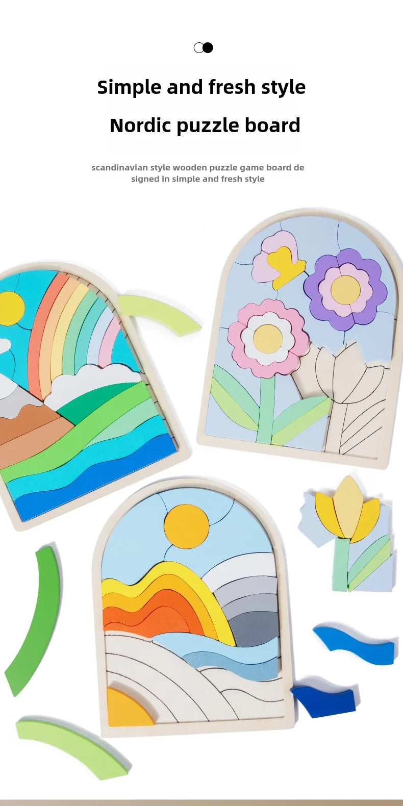 Wooden 3D creative puzzle, 2-6 years old