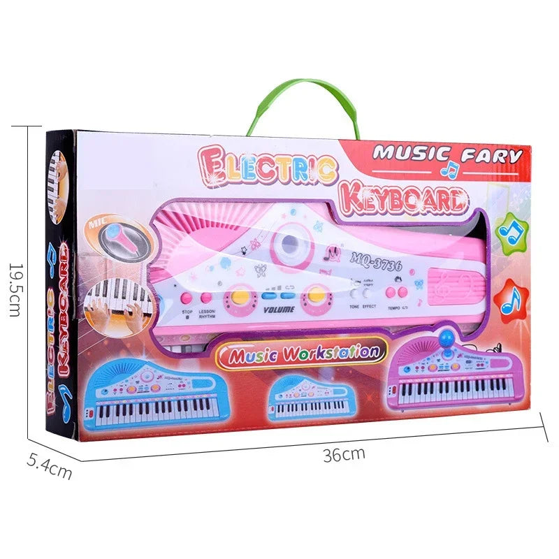 37 Key Electronic Keyboard Piano for Kids with Microphone Musical Instrument Toys Educational Toy Gift for Children Girl Boy